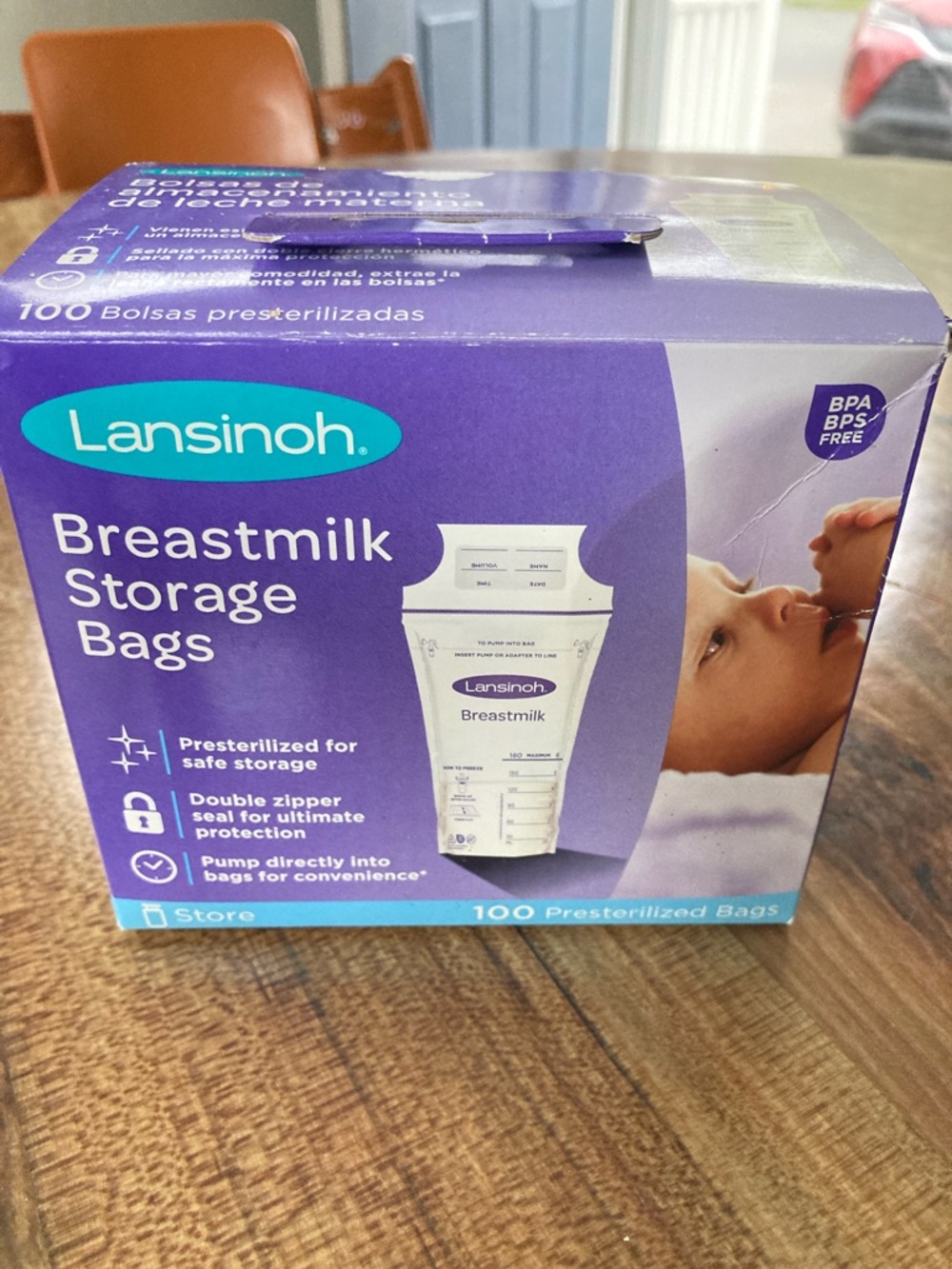Lansinoh Purple Breastmilk Storage Bags Box